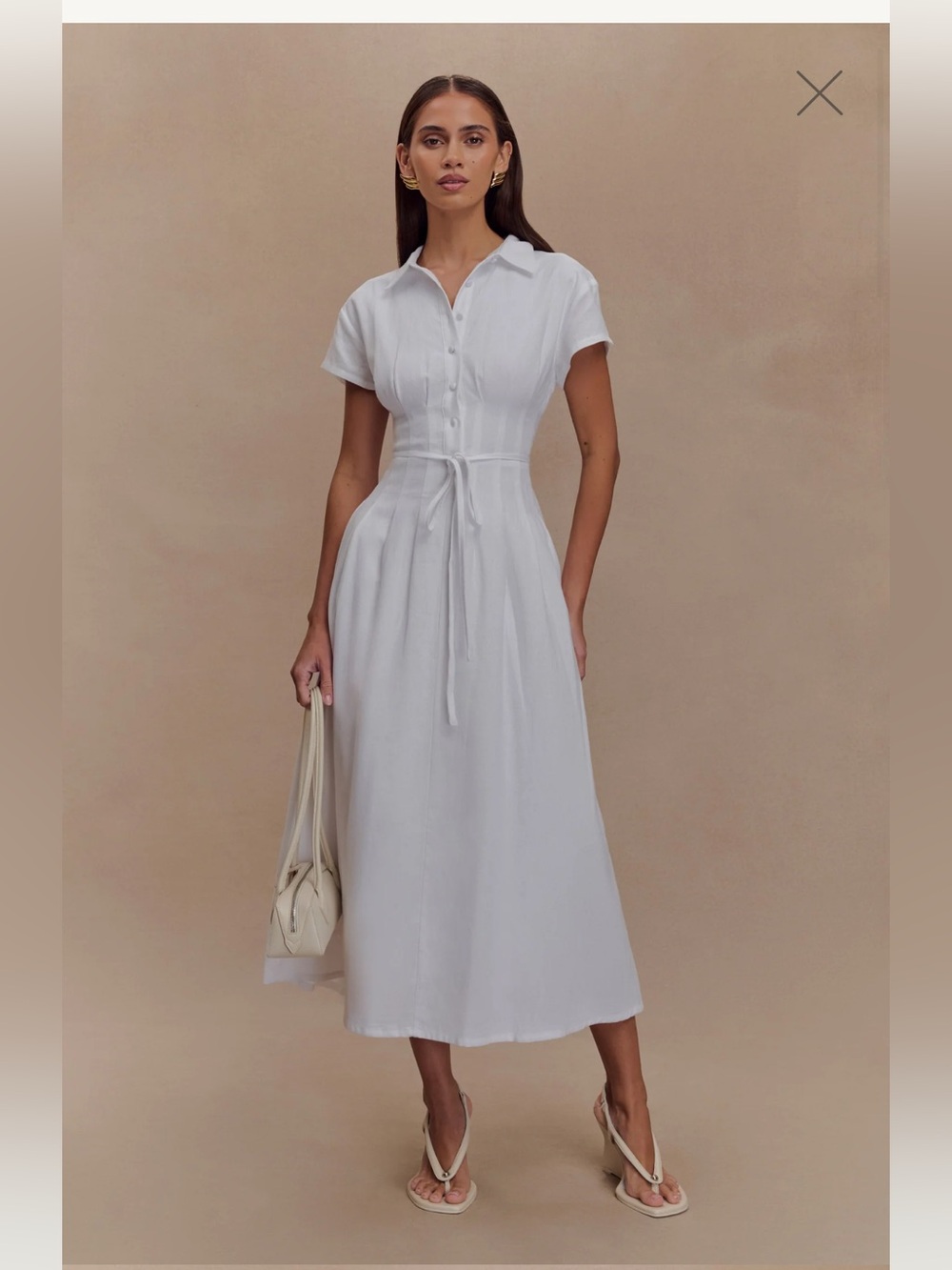 Meshki Aysha buttoned linen midi dress